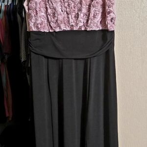 Enfocus Studio Black and Pink Maxi Dress